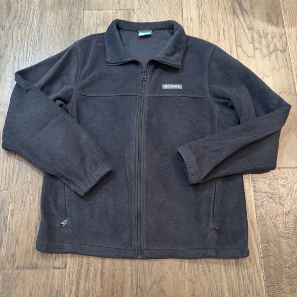 Columbia Mens Fleece Jacket Full Zip Gray Outdoor Soft Sportswear Coat Large - Picture 1 of 11